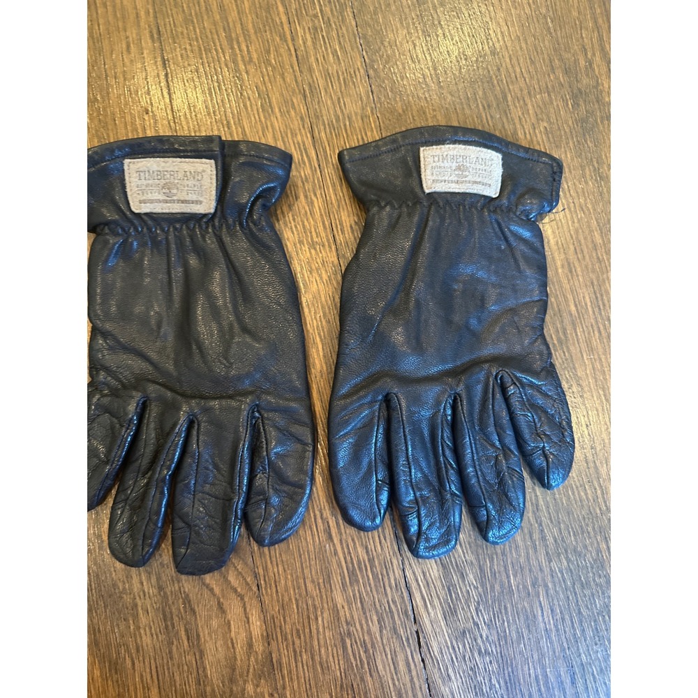 Timberland Mens Napa Rugged Work Leather Gloves Black Fleece Lined TDS260 Large